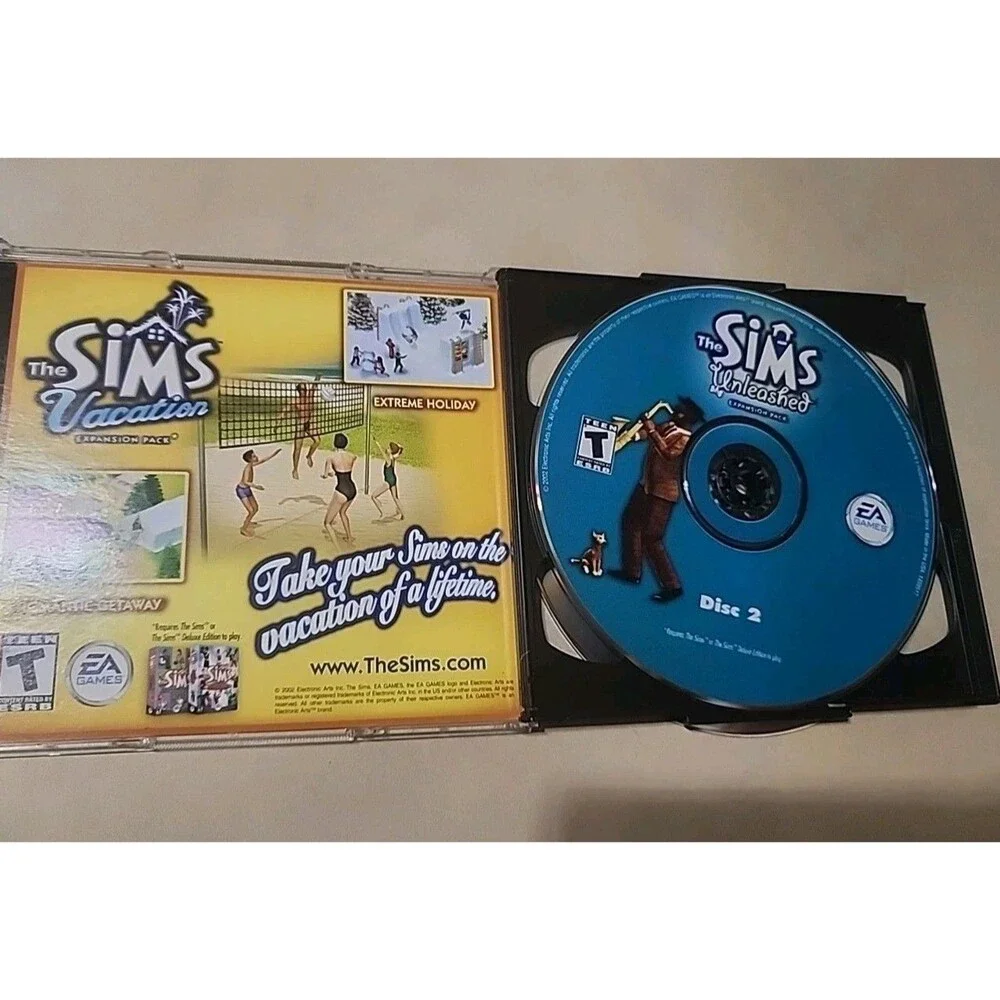 The Sims Unleashed Expansion Pack (PC, 2002) 2 CD EA Games - Tested Complete